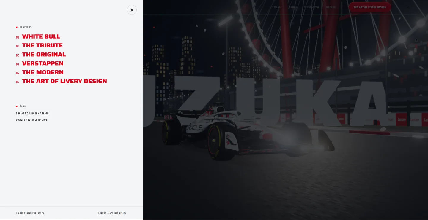 The fullscreen chapter menu, listing all six chapters beside the paused scene