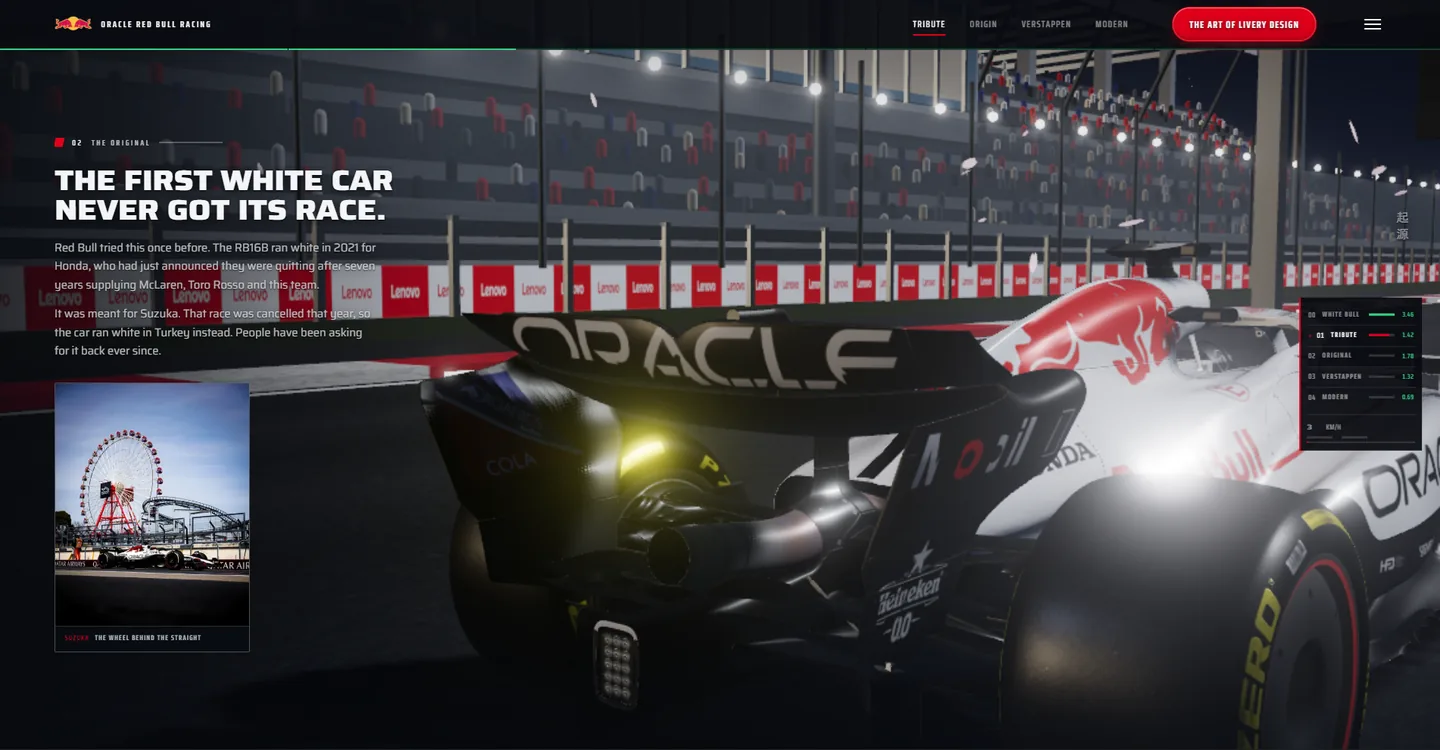 The Original chapter, about the 2021 white RB16B that never got its Suzuka race