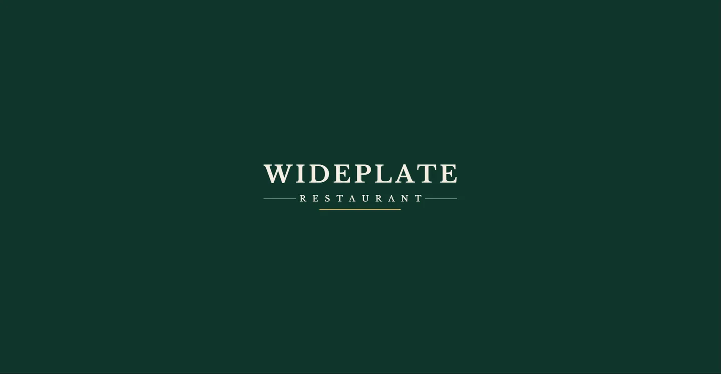 The Wideplate wordmark on the preloader screen